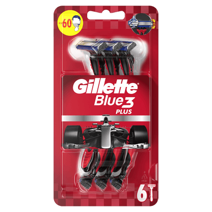 Gillette Blue 3 Plus Red brijači 6 kom – ekonomično pakiranje za glatko brijanje
