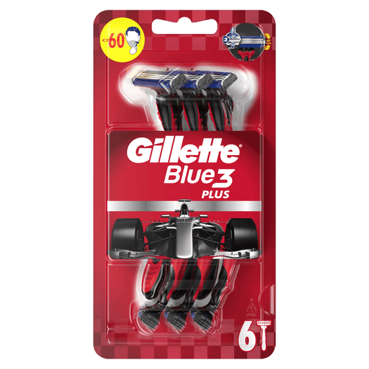 Gillette Blue 3 Plus Red brijači 6 kom – ekonomično pakiranje za glatko brijanje