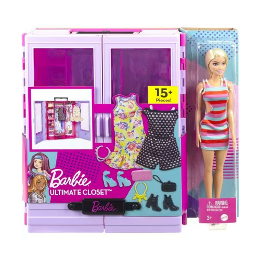 Barbie Ultimate Closet – ormar s lutkom i modnim dodacima (15+ dodataka)