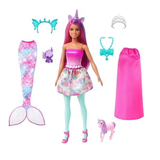 Barbie Dreamtopia lutka s jednorogom i dodacima – više modnih kombinacija