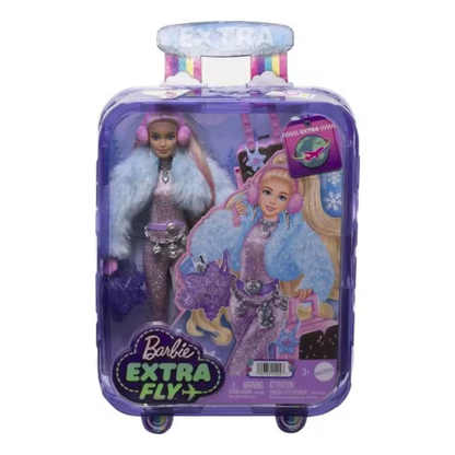 Barbie Extra Fly lutka u zimskoj odjeći s modnim dodacima i koferom