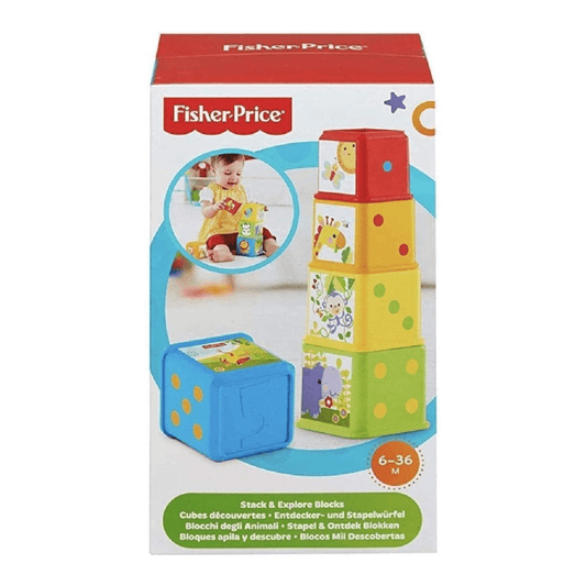 Fisher-Price Stack & Explore Blocks – Edukativne slagalice kocke za djecu 6-36 mjeseci