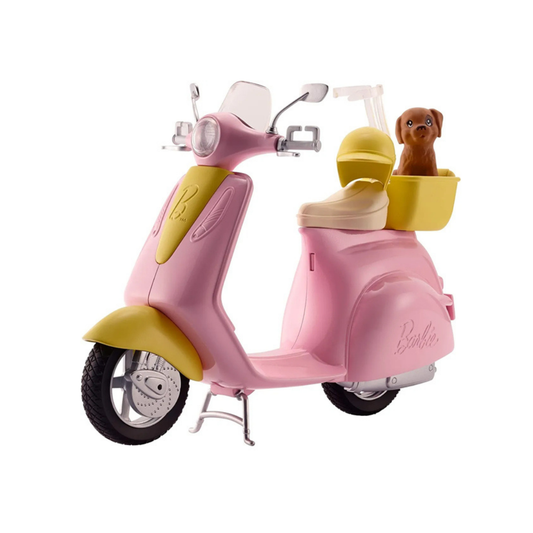 Barbie skuter s psićem – rozi motor za Barbie avanture