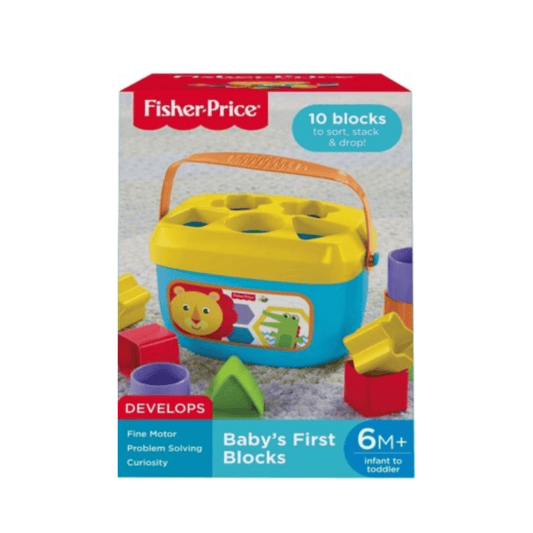 Fisher-Price Baby’s First Blocks – Edukativne kocke za bebe 6m+ za slaganje i razvrstavanje oblika