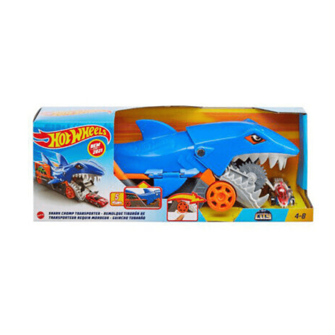 Hot Wheels Shark Chomp Transporter – kamion ajkula sa autićem