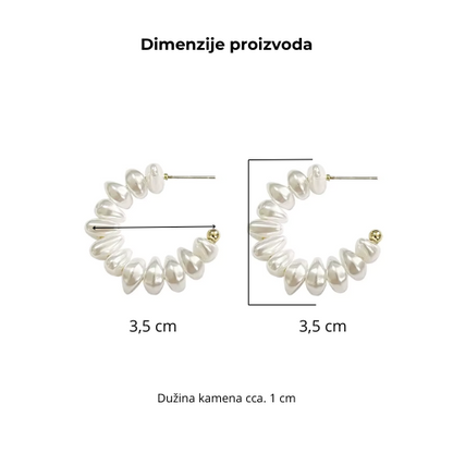 Naušnice sa biserima u C obliku - modni nakit