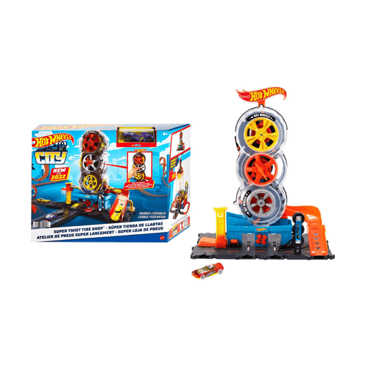 Hot Wheels City Super Twist Tire Shop – Auto servis sa gumama i rampom