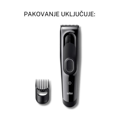 Braun HC5310 trimer za šišanje kose – Serija 5, bežični rad 50 min, 9 podešavanja dužine