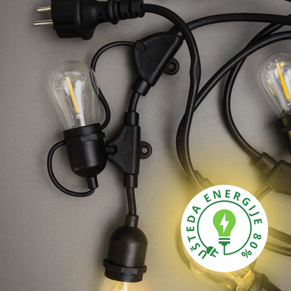 Dekorativne lampice 5 m – 10 sijalica, vodootporne, štedljive