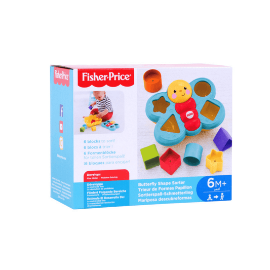 Fisher-Price Butterfly Shape Sorter – Edukativna igračka za bebe 6m+ za učenje oblika i boja