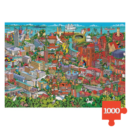 Trefl Puzzle Panorama grad ilustracija 1000 dijelova – slagalica za odrasle i tinejdžere