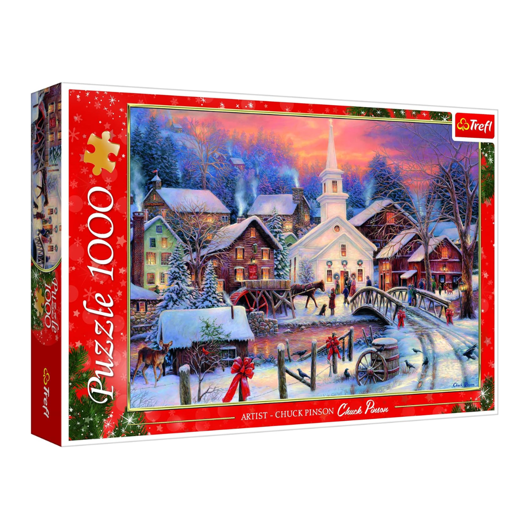Trefl Puzzle Božićno selo 1000 dijelova – zimska slagalica za odrasle i tinejdžere
