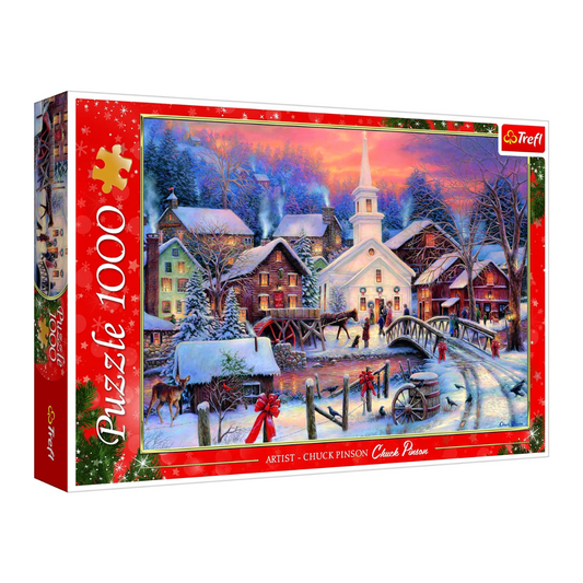 Trefl Puzzle Božićno selo 1000 dijelova – zimska slagalica za odrasle i tinejdžere