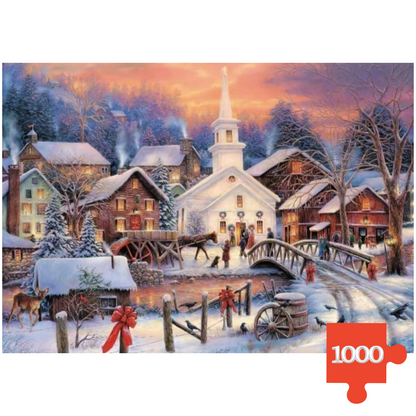 Trefl Puzzle Božićno selo 1000 dijelova – zimska slagalica za odrasle i tinejdžere
