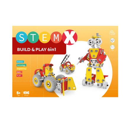STEM X Build & Play 6u1 – edukativni set za slaganje (196 dijelova, 5+)