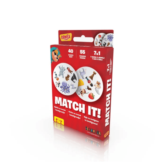 Match It! – brza igra prepoznavanja simbola (40 karata, 55 znakova, 7 u 1, 4+)
