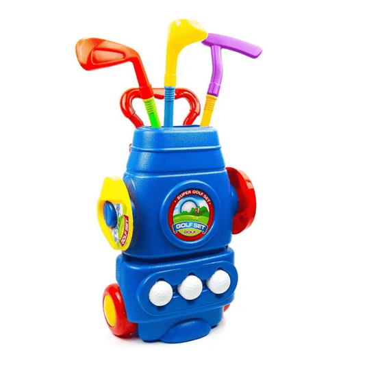 Sporttx Dječji golf set s kolicima (3+) – 3 palice i loptice za igru na otvorenom