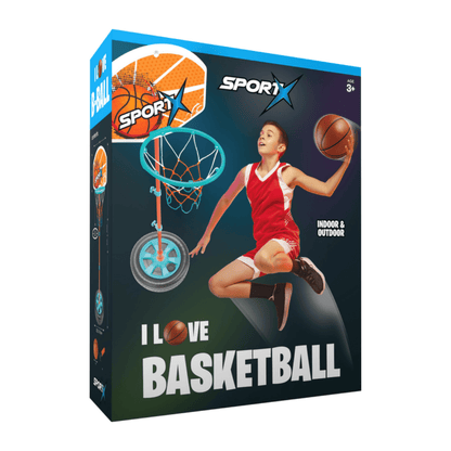 Košarkaški set za djecu sa stalkom – lopta i pumpa, za kuću i dvorište (3+) | SportX