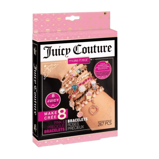 Juicy Couture Pink & Precious – set za izradu narukvica, 267 kom (izradi do 8 narukvica, 8+)