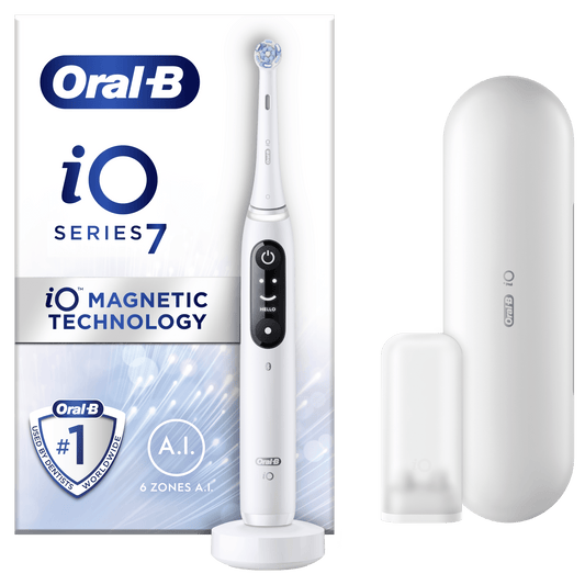 Oral B električna četkica za zube iO Series 7 White Alabaster - bijela boja – vrhunska njega
