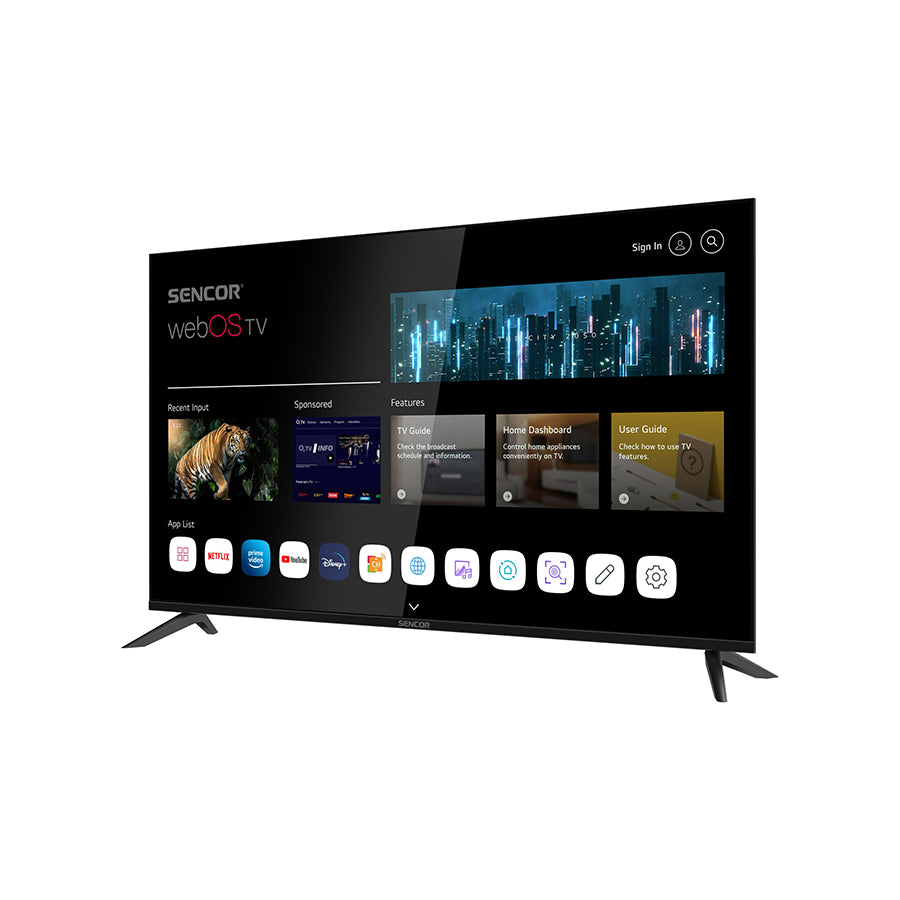 Omega Sencor SLE 50US804B 50" UHD Smart TV s 4K rezolucijom i modernim dizajnom na slici