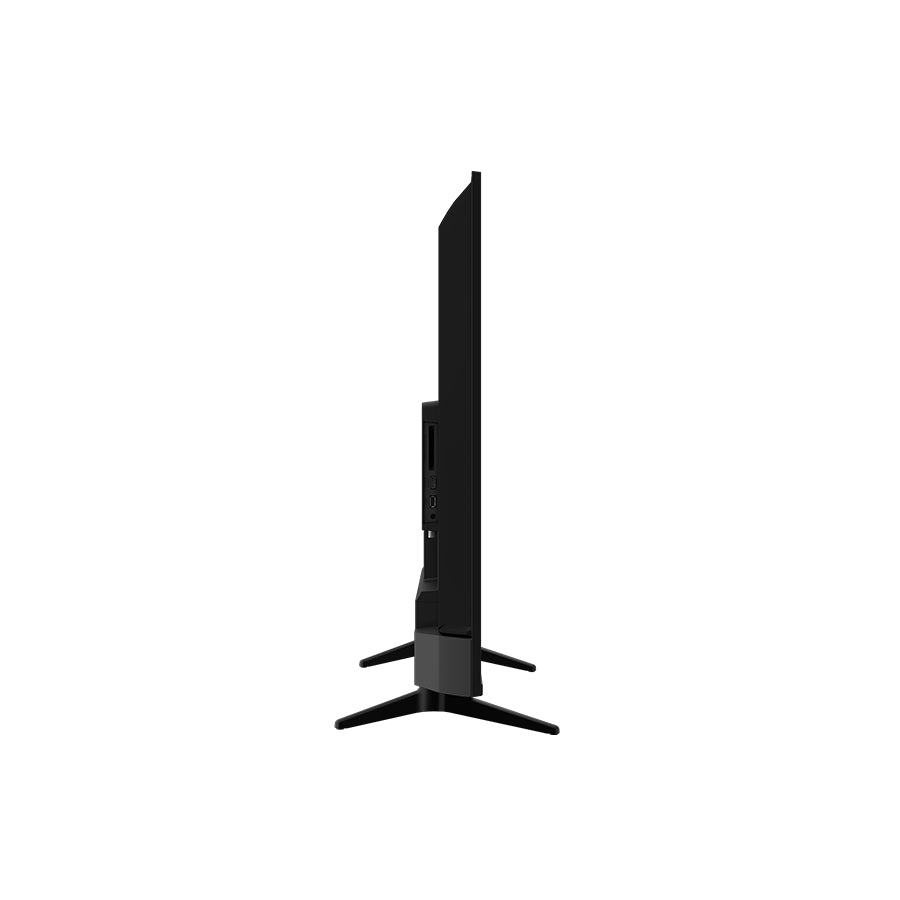 Grundig GIQ 8900B 43" QLED 4K Google TV s daljinskim upravljačem i prikazom na zaslonu.