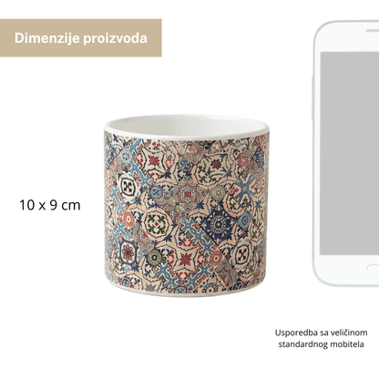 Dekorativne saksije 10x 9 cm – set 6/1 keramičke posude s uzorkom