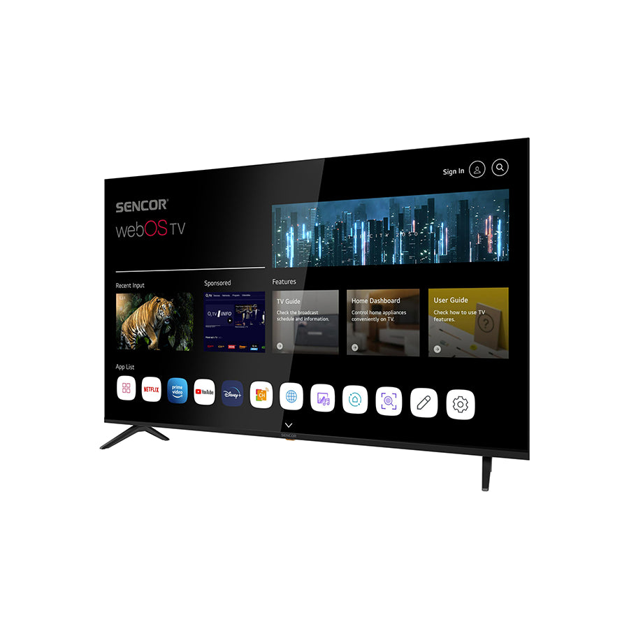 Omega Sencor SLE 65US804B 65" UHD Smart TV s 4K i HDR10, prikaz slike televizora s otvorenim ekranom