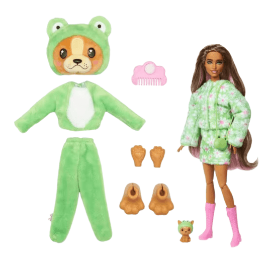 Barbie Cutie Reveal lutka – Psić u žabi s dodacima i iznenađenjima