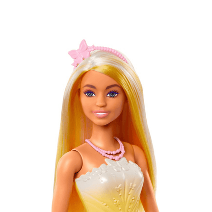 Barbie Dreamtopia princeza lutka u žutoj haljini s cvjetnim uzorkom