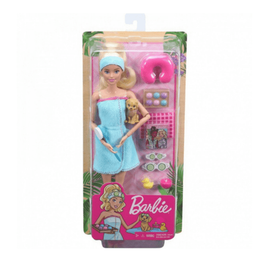 Barbie Spa Lutka s Dodacima – Wellness Set s Kućnim Ljubimcem i Priborom za Igru