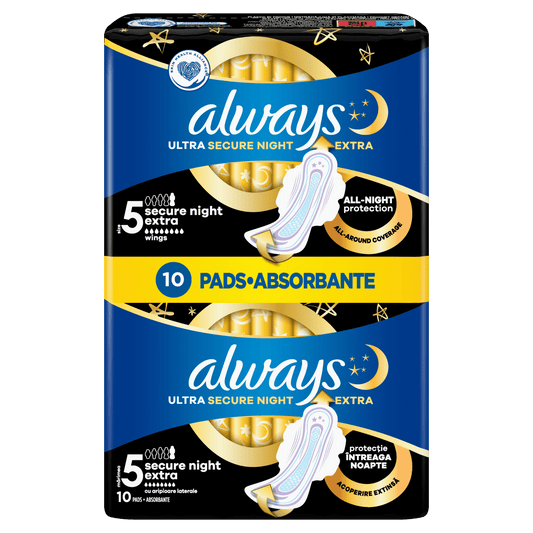 Always Ultra Secure Night Extra Duo higijenski ulošci Vel. 5 – 10 kom