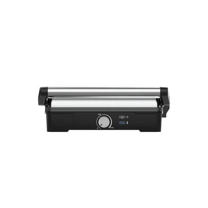 Električni roštilj Omega Aeno EG2 s 2000 W, otvaranje 180°, ploča 290×234 mm, temperatura do 230°C.