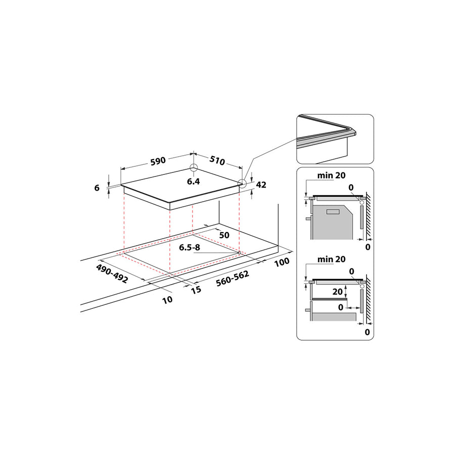 Whirlpool AKT 8601 IX ugradbena ploča – 59 cm, inox