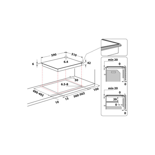 Whirlpool AKT 8601 IX ugradbena ploča – 59 cm, inox