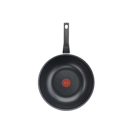 Omega Tefal B5721953 wok tava s neprijanjajućim premazom, prikaz slike s prikladnim ručkama i glatkom površinom za kuhanje