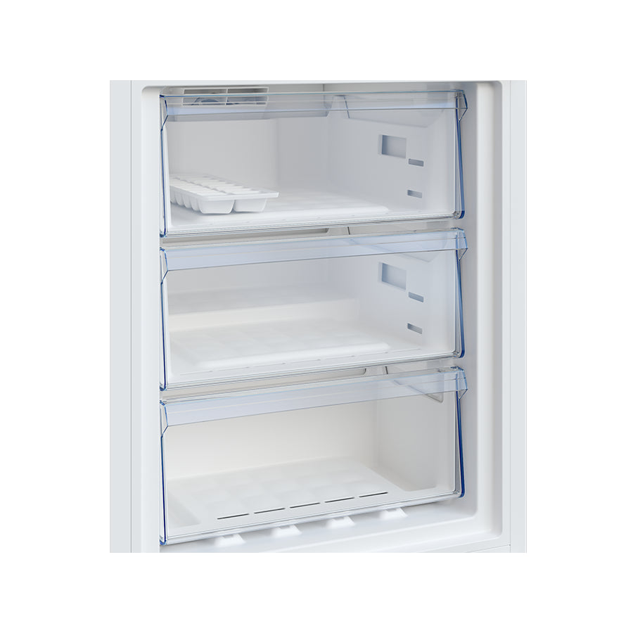 Beko B5RCNA345HXBR1 frižider sa zamrzivačem, bijela boja, s otvorenim vratima i unutarnjim policama, Omega model.