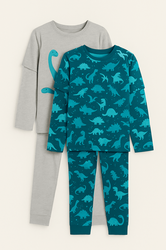 BPC Dječji pidžama set – dinosauri (2 kompleta) dugi rukav