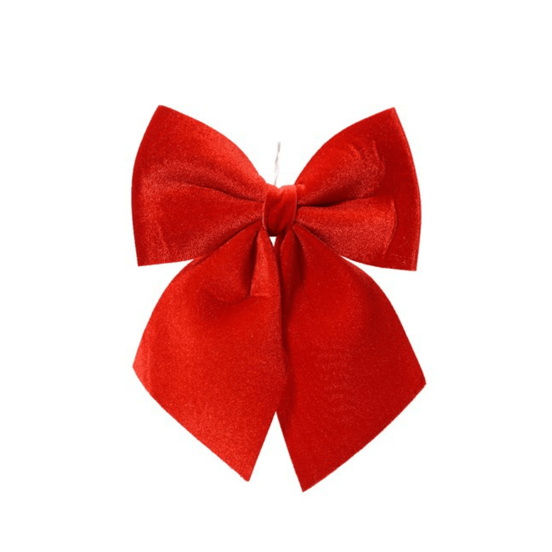Decoris Baršunasta mašna 20 X 24 cm– crvena dekor za jelku, vrata i poklone