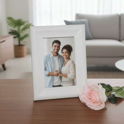 Bijeli okvir za fotografiju PVC 10x15 cm – elegantni samostojeći okvir za slike