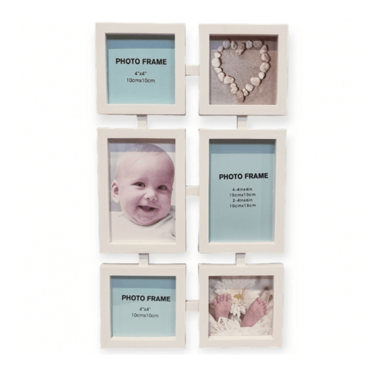 Bijeli zidni okvir za 6 fotografija 10x15 cm – multi okvir za slike i uspomene