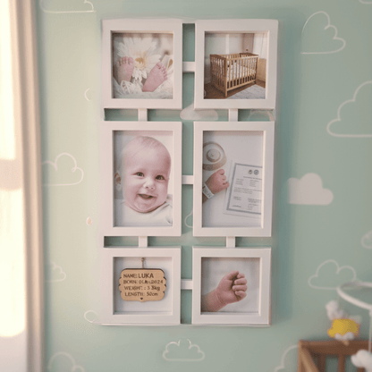 Bijeli zidni okvir za 6 fotografija 10x15 cm – multi okvir za slike i uspomene