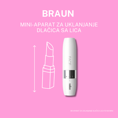 Braun FS 100 Mini – Uređaj za uklanjanje dlačica s lica, kompaktan i nježan za kožu, bijele boje