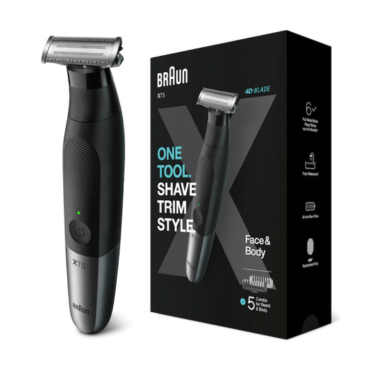 Braun Series X XT5100 – trimer i brijač za lice i tijelo, 3-u-1, bežični rad 45 min, vodootporan