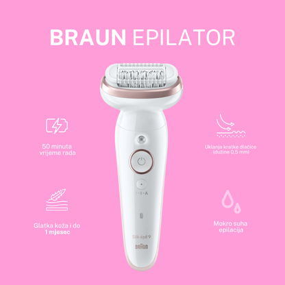 Braun Silk-épil 9 – epilator s pokretnom glavom, Wet&Dry funkcijom i glatkom kožom do 4 sedmice