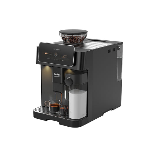 Omega Beko CEG 8564 B automatski aparat za kavu s mlincem, pjenilicom za mlijeko i 19 bar pritiska.