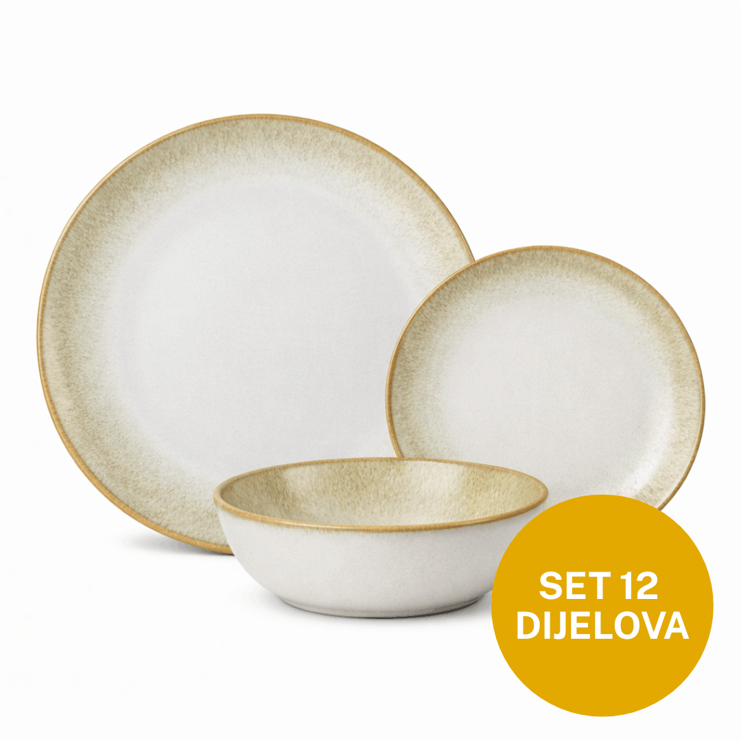 CROFTON keramički servis za jelo 12/1 – tanjiri + zdjele, perivo u mašini, za mikrovalnu