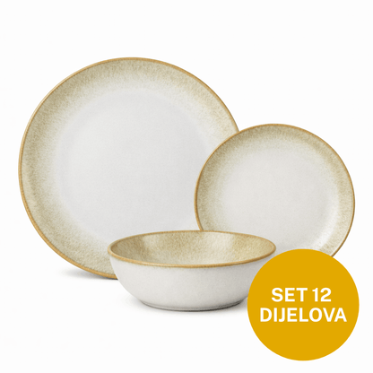 CROFTON keramički servis za jelo 12/1 – tanjiri + zdjele, perivo u mašini, za mikrovalnu
