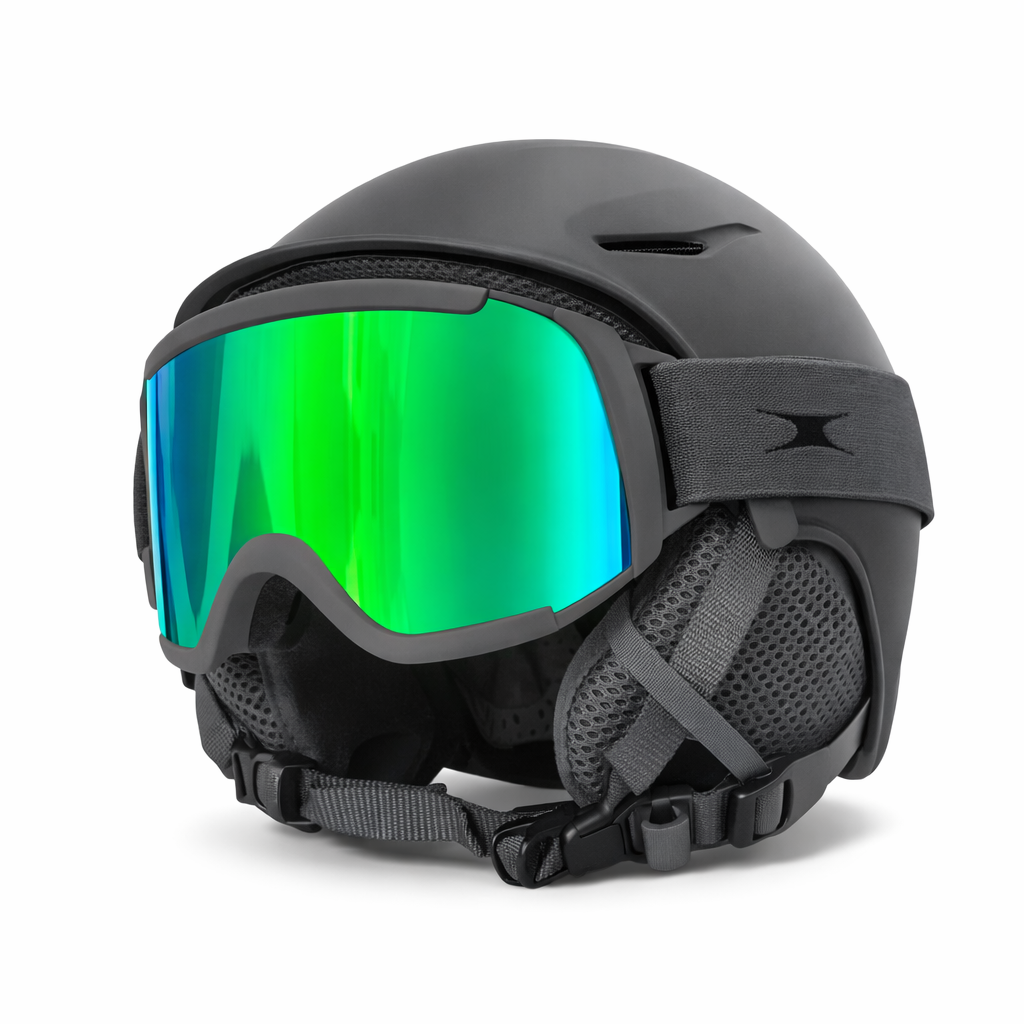 CRANE dječja ski kaciga + skijaške naočale (set) – podesiva, udobna