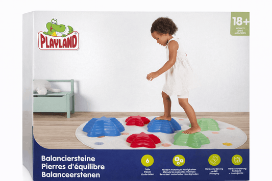 PLAYLAND Balans kamenčići za djecu (6 kom) – protuklizne podloge za poligon kod kuće, razvoj ravnoteže i motorike, 18+ mjeseci